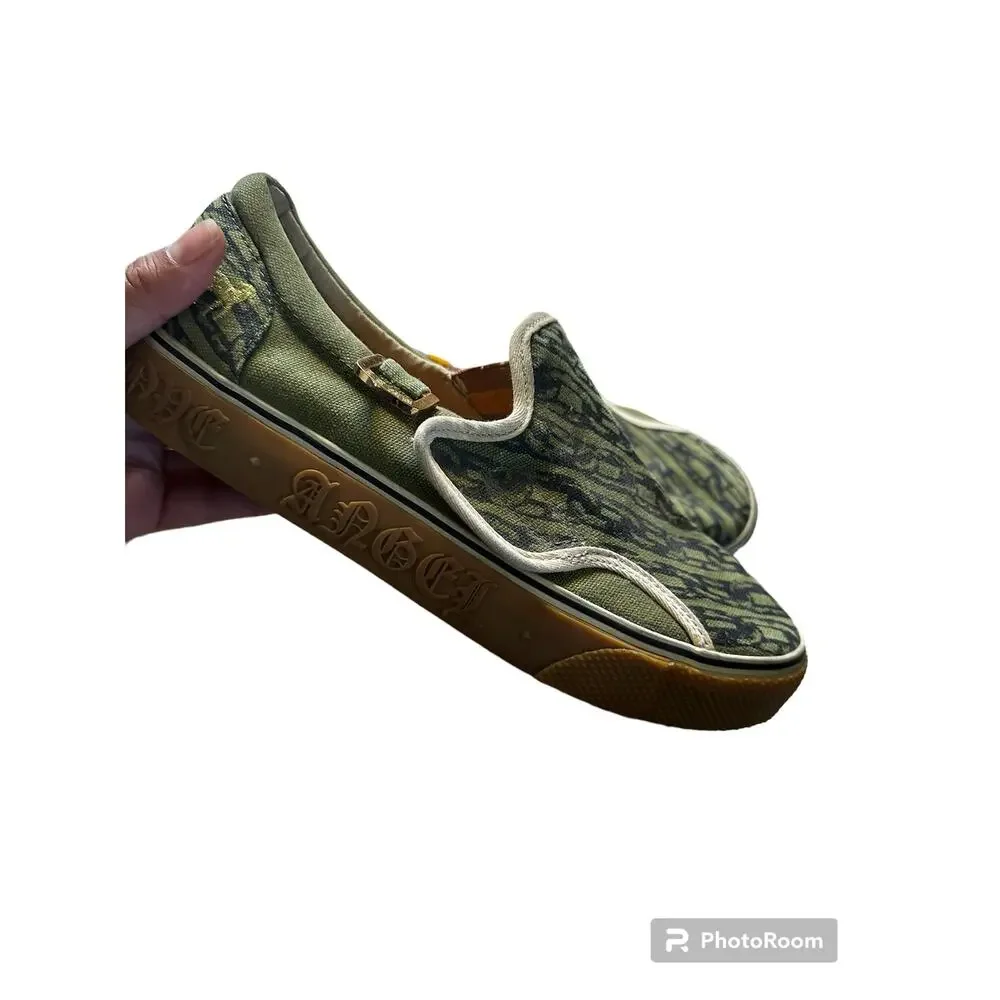 LAMB By Gwen Stefani Slip On Sneakers Army Green Printed Women's Size 9 L.A.M.B.
